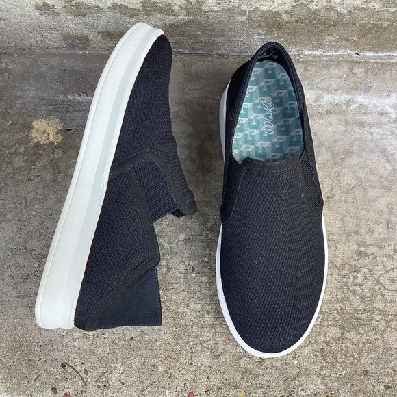 OluKai Women’s Ki‘ihele Slip-On Shoes – Black/White, Size 7 Style 20452-4040 - Picture 11 of 11